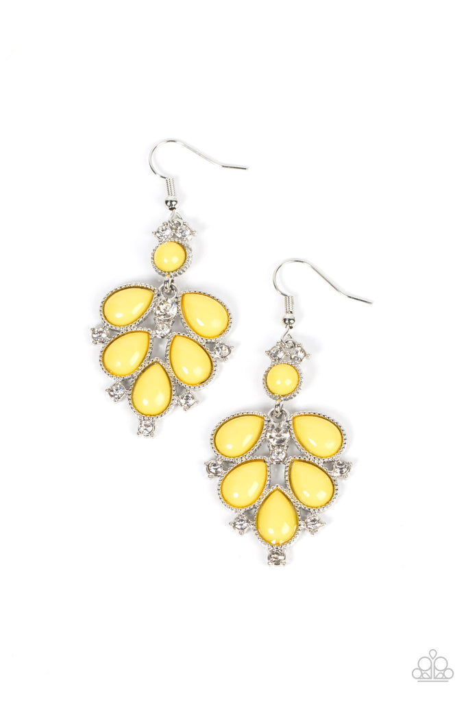 Transcendental Teardrops - Yellow Paparazzi Earring - The Sassy Sparkle