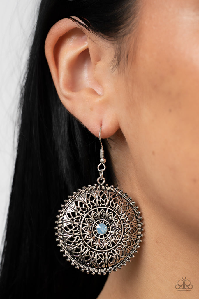 Spellbinding Botanicals - Blue Earring-Paparazzi