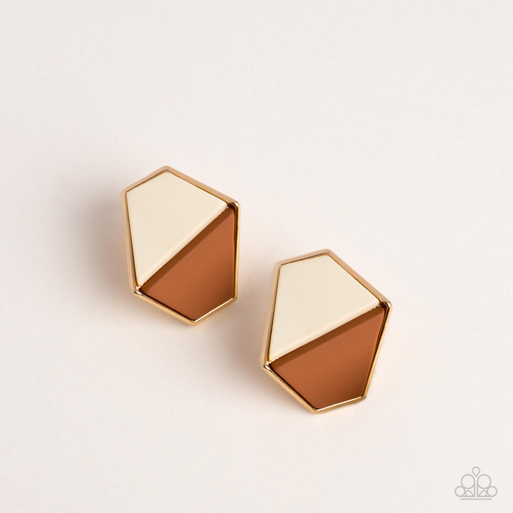 Generically Geometric - Brown Paparazzi Earring - The Sassy Sparkle