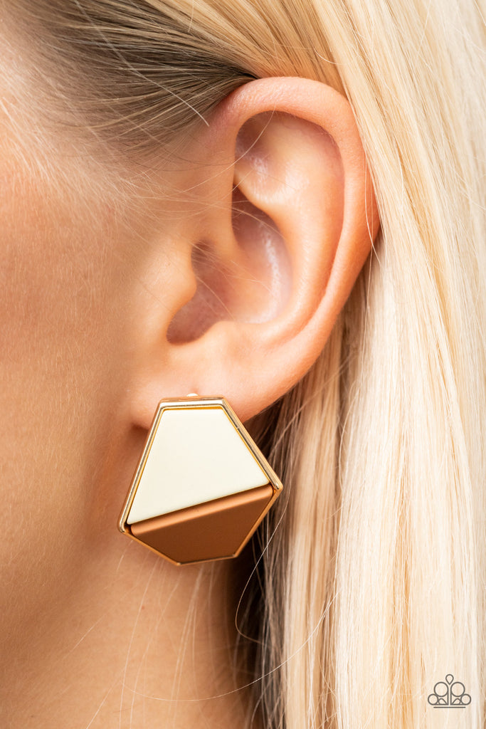 Generically Geometric - Brown Paparazzi Earring - The Sassy Sparkle