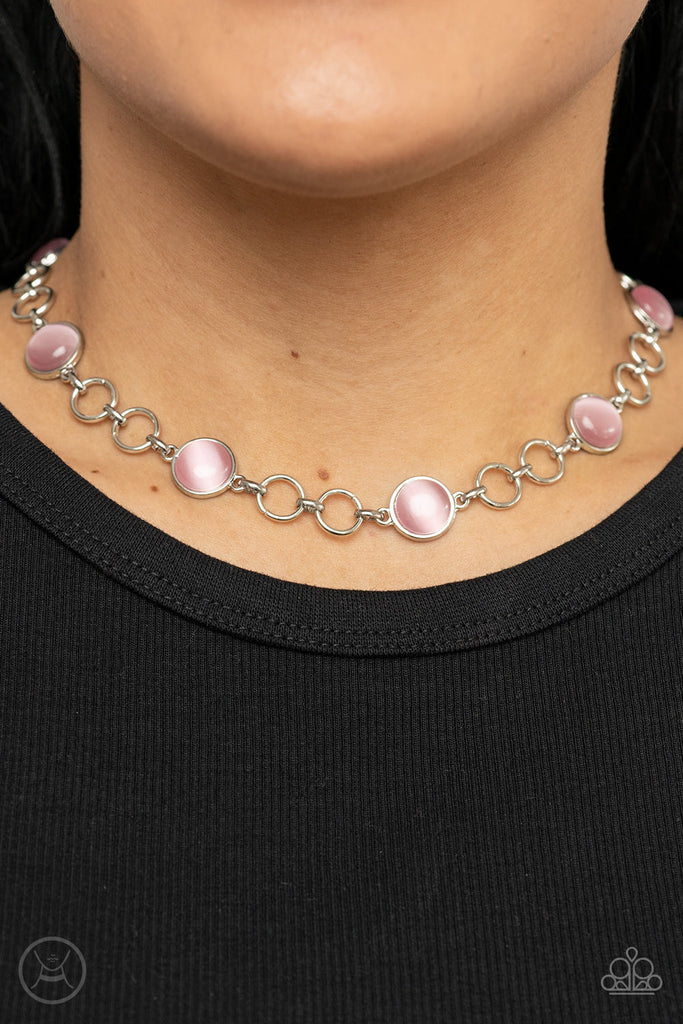 Dreamy Distractions - Pink Choker Necklace-Paparazzi