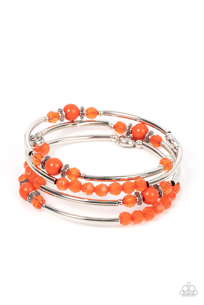 Whimsically Whirly - Orange Paparazzi Bracelet - The Sassy Sparkle