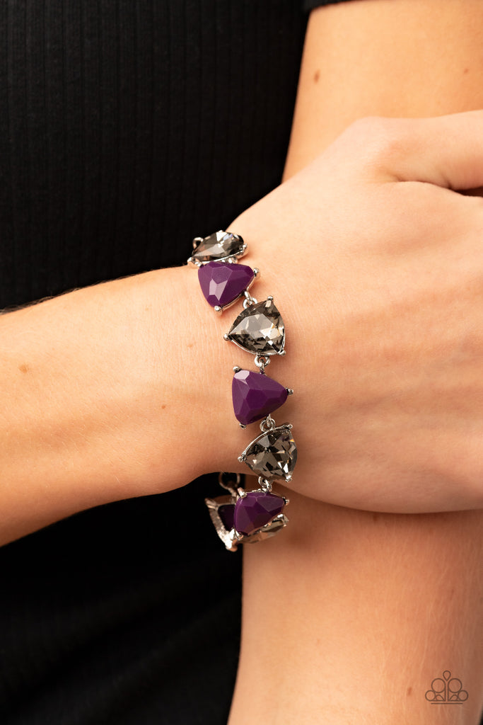 Pumped up Prisms - Purple Bracelet-Paparazzi