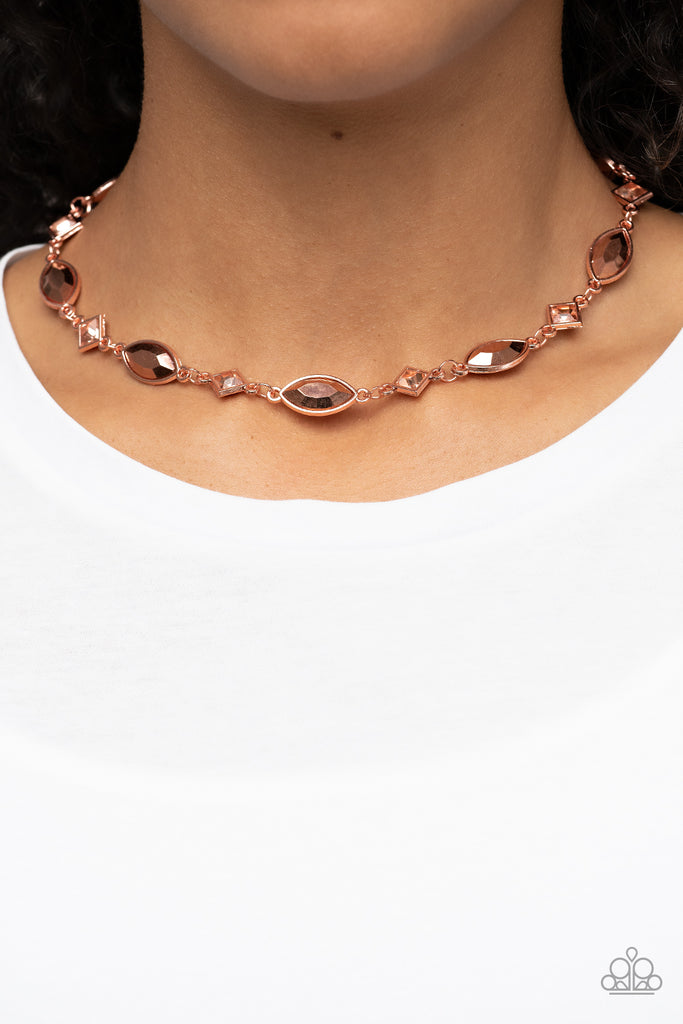 Prismatic Reinforcements - Copper Necklace-Paparazzi