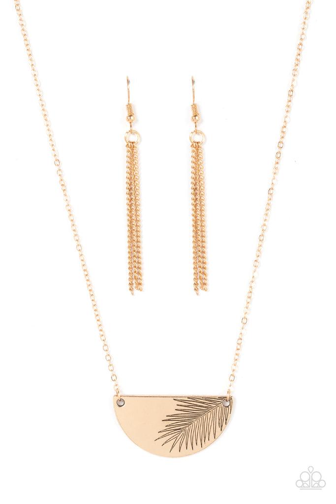 Cool, PALM, and Collected - Gold Necklace-Paparazzi