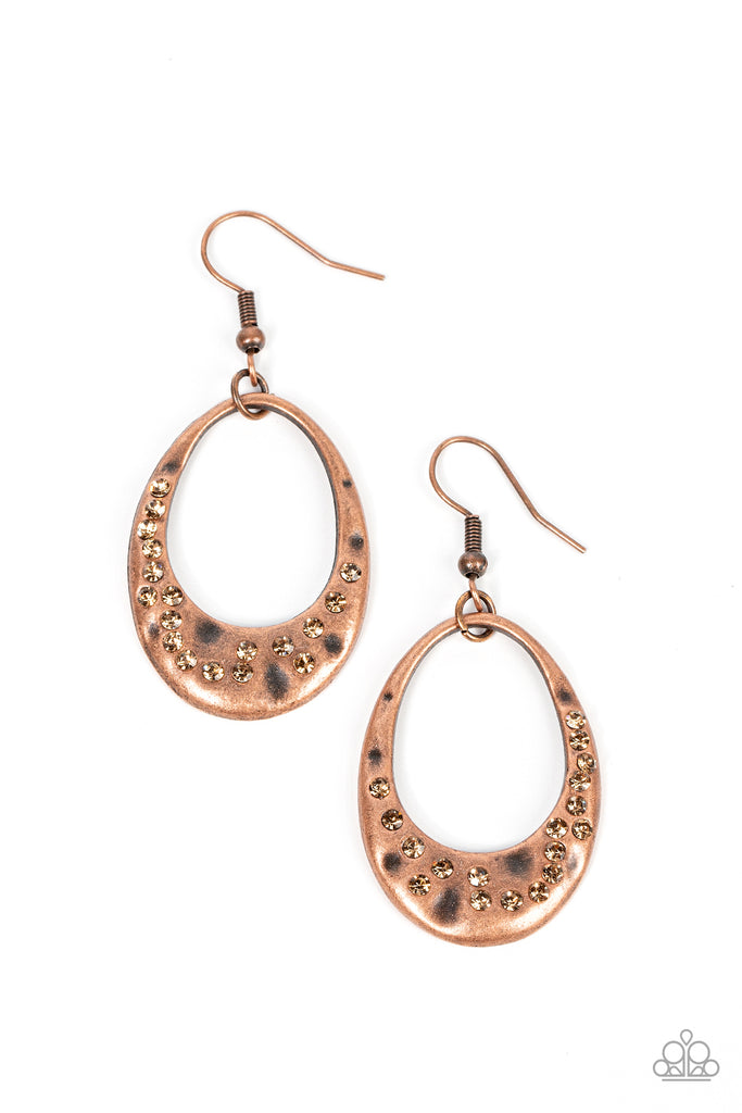 Classic Keepsake - Vintage Copper Earring-Paparazzi