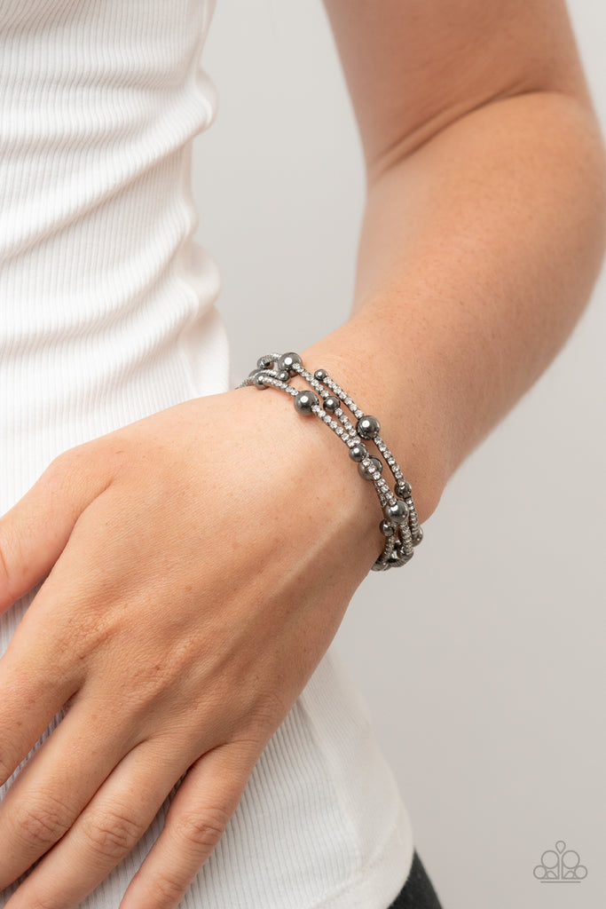 Spontaneous Shimmer - Black Gunmetal Bracelet-Paparazzi