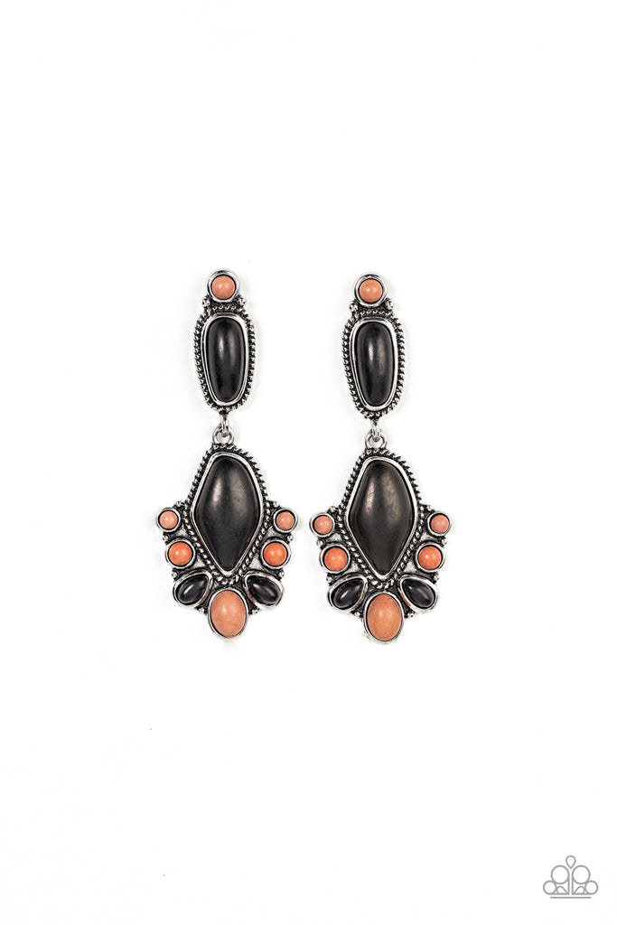 Terrestrial Talisman - Multi (Black/Brown) Stone Earring-Paparazzi