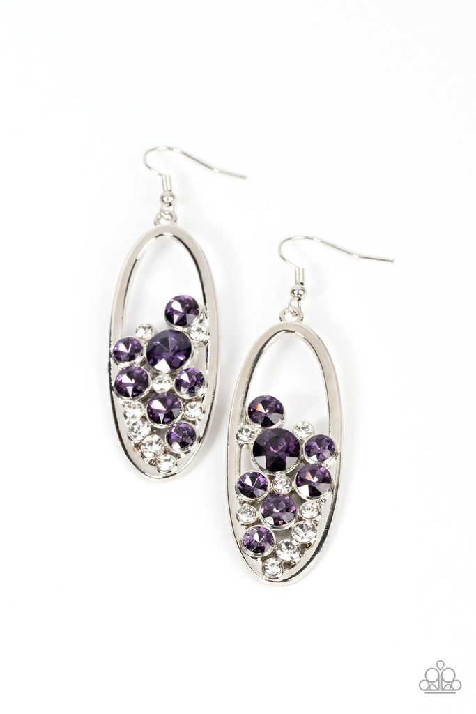 Prismatic Poker Face - Purple Paparazzi Earring - The Sassy Sparkle