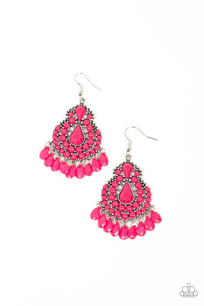 Persian Posh - Pink Earring-Paparazzi