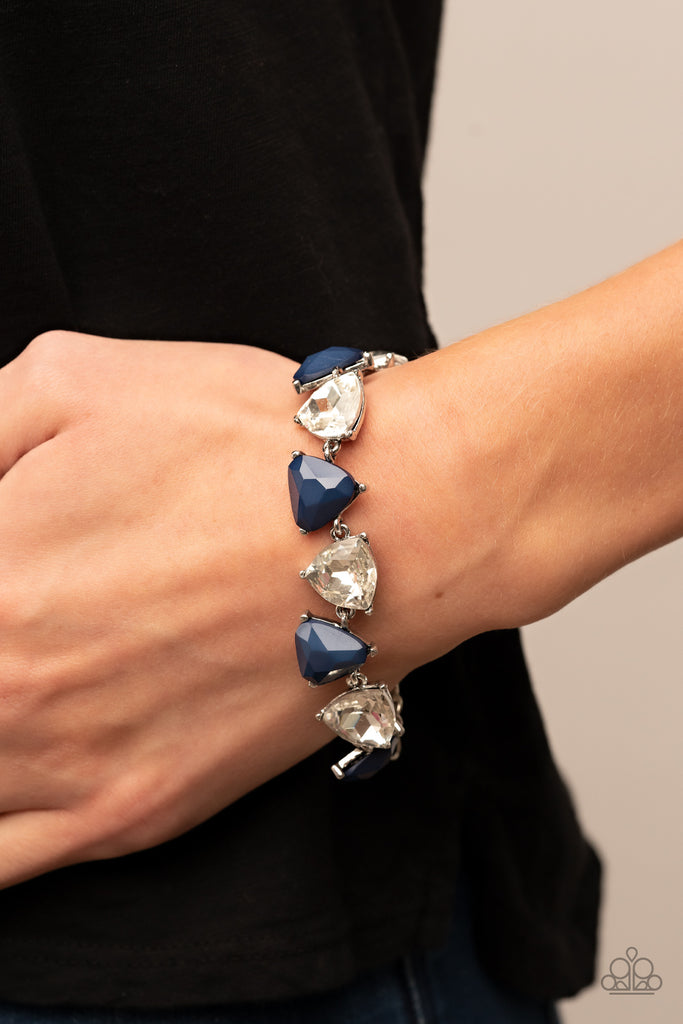 Pumped up Prisms - Blue Bracelet-Paparazzi