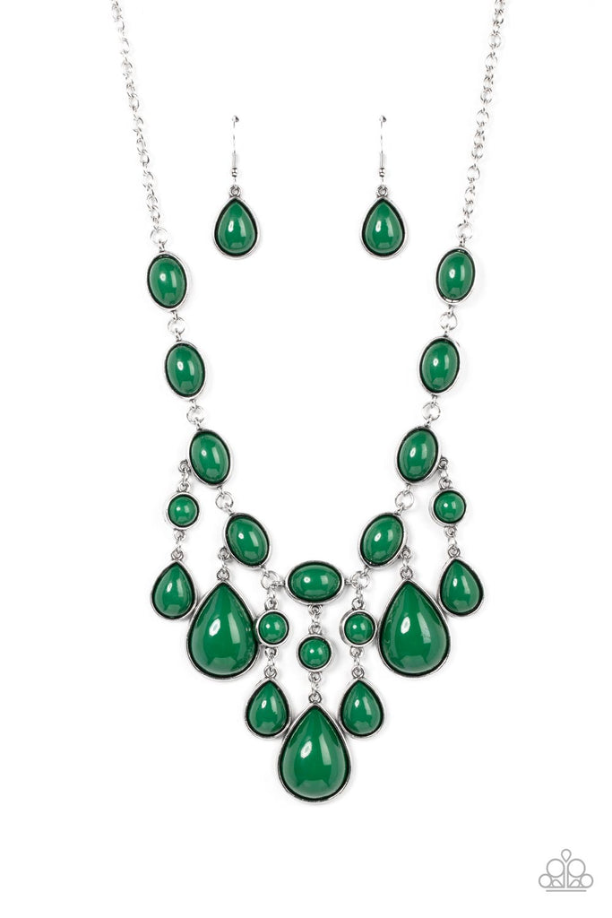 Mediterranean Mystery - Green Paparazzi Necklace - The Sassy Sparkle