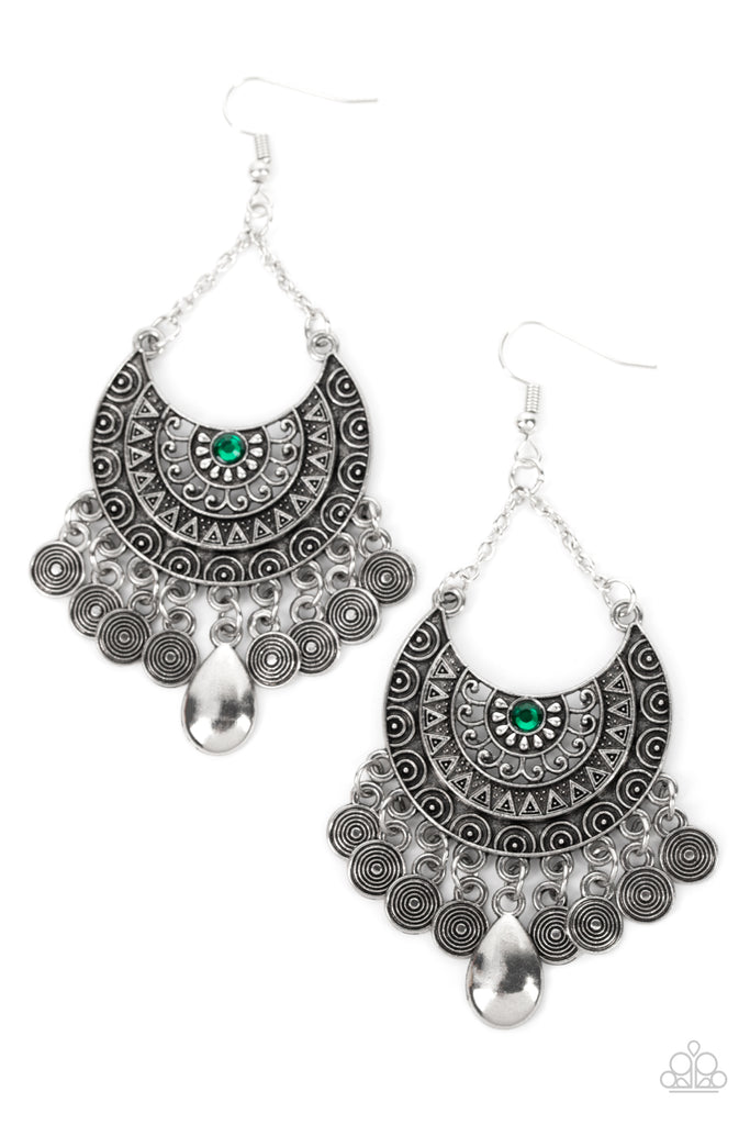 Lunar Allure - Green Earring-Paparazzi - The Sassy Sparkle