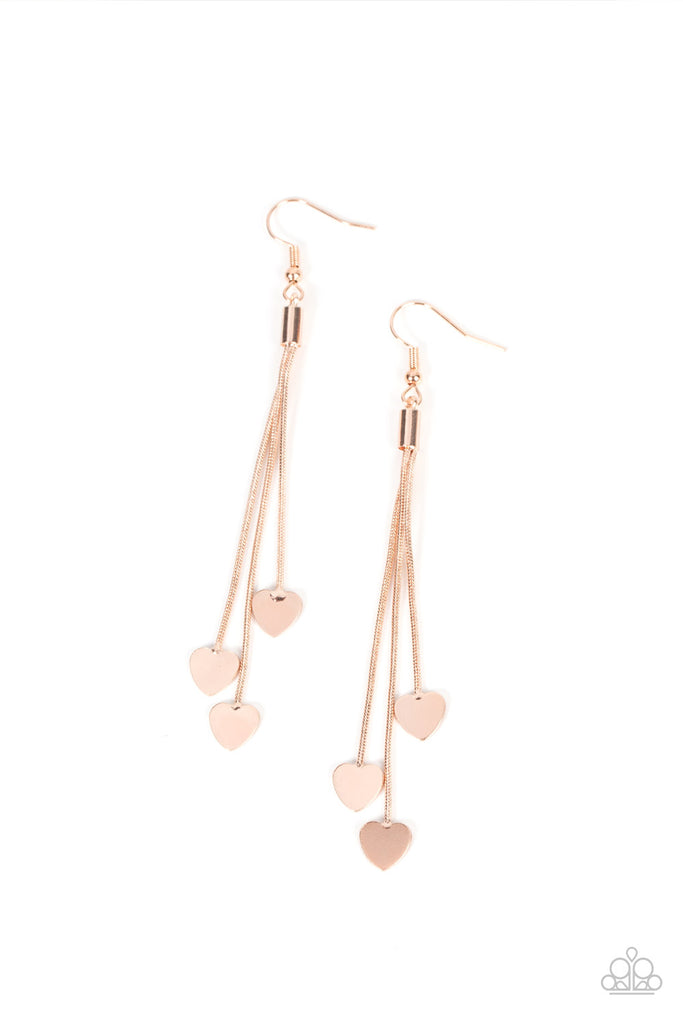 Higher Love - Rose Gold Earring-Paparazzi