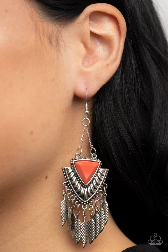 Shady Oasis - Orange Paparazzi Earring - The Sassy Sparkle