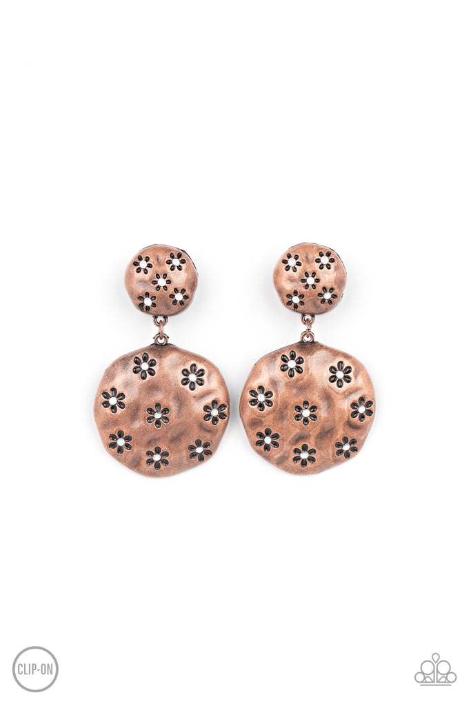 PRE ORDER Industrial Fairytale - Copper CLIP ON Paparazzi Earrings - The Sassy Sparkle