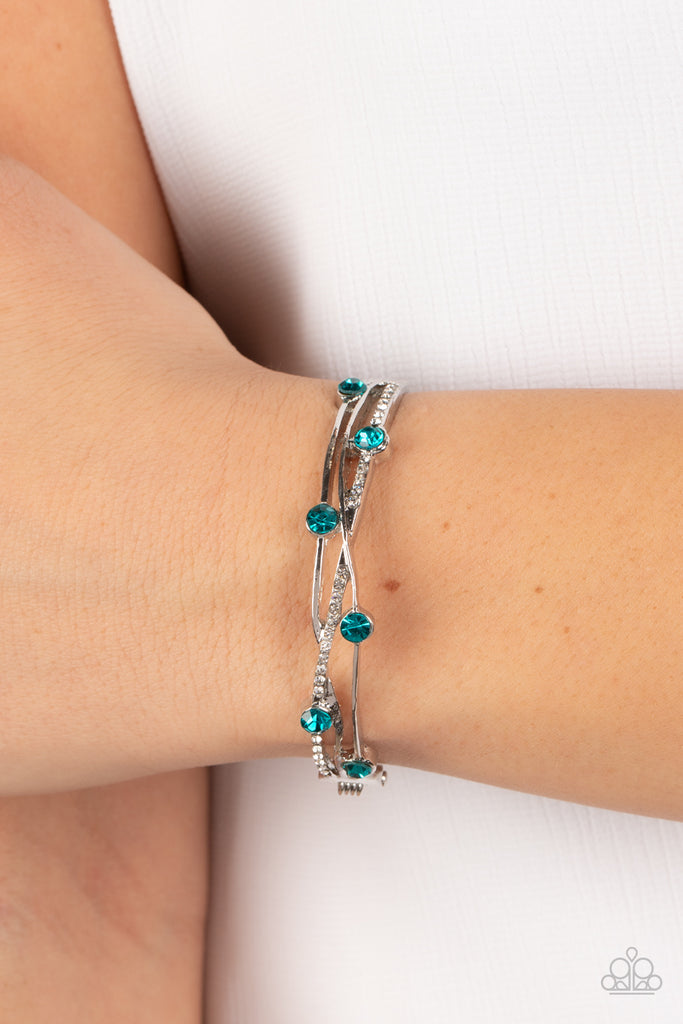 Slamming’ Sparkle - Blue Bracelet-Paparazzi