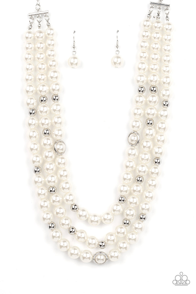Needs No Introduction - White Pearl Necklace-Paparazzi - The Sassy Sparkle