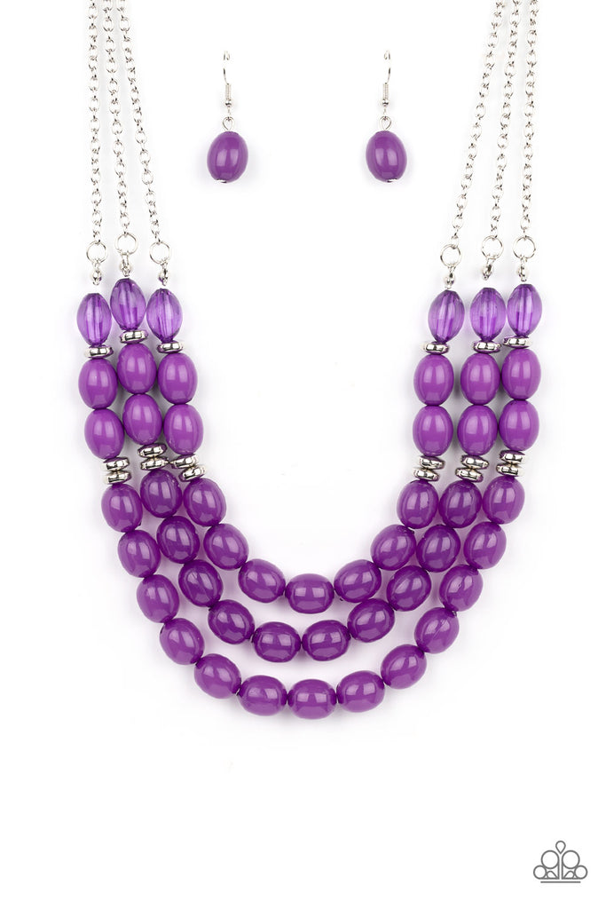 Coastal Cruise - Purple Necklace-Paparazzi