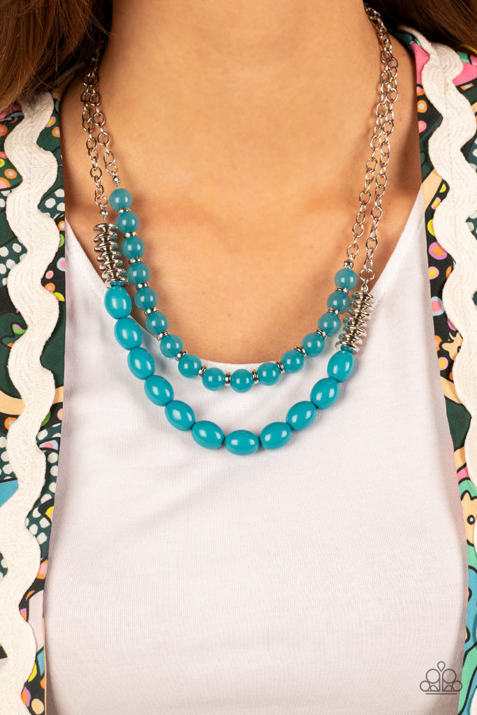 Venetian Voyage - Blue Necklace-Paparazzi