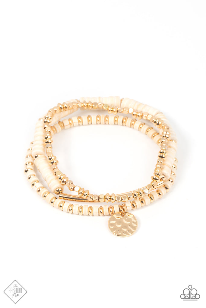 Terraform Trendsetter - Gold Stone Bracelet-Paparazzi