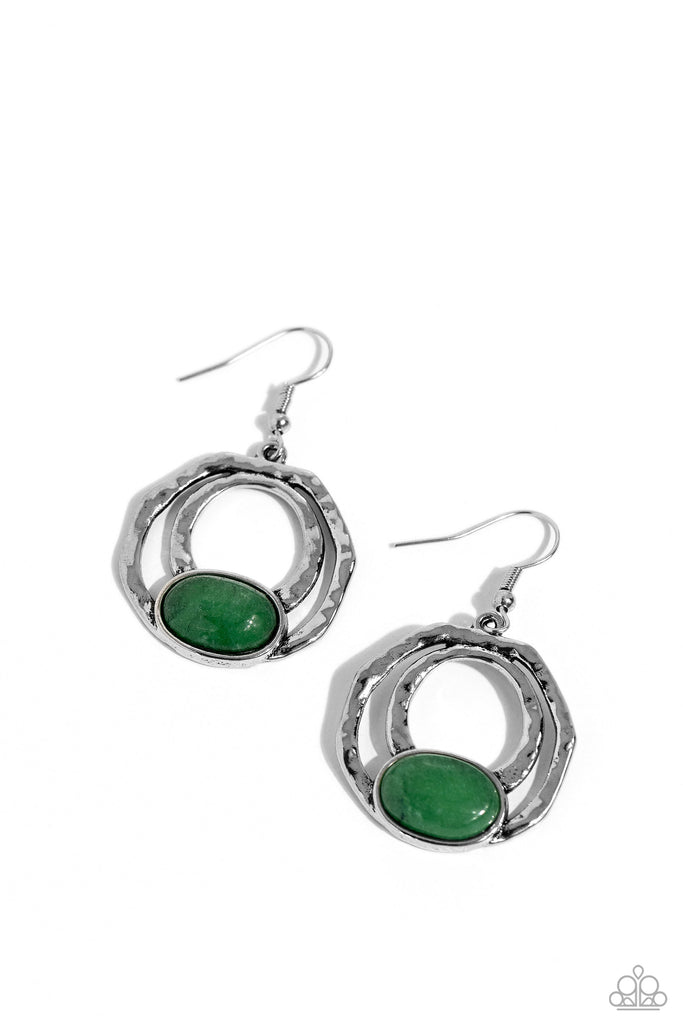 Terrestrial Retreat - Green Earring-Paparazzi