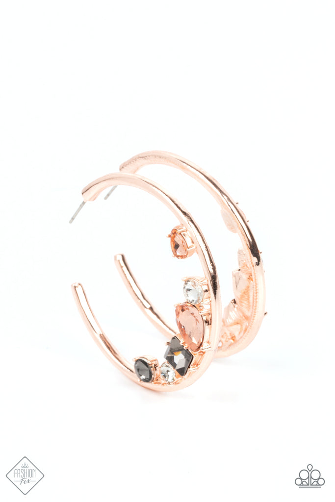 Attractive Allure - Rose Gold Hoop Post Earring-Paparazzi