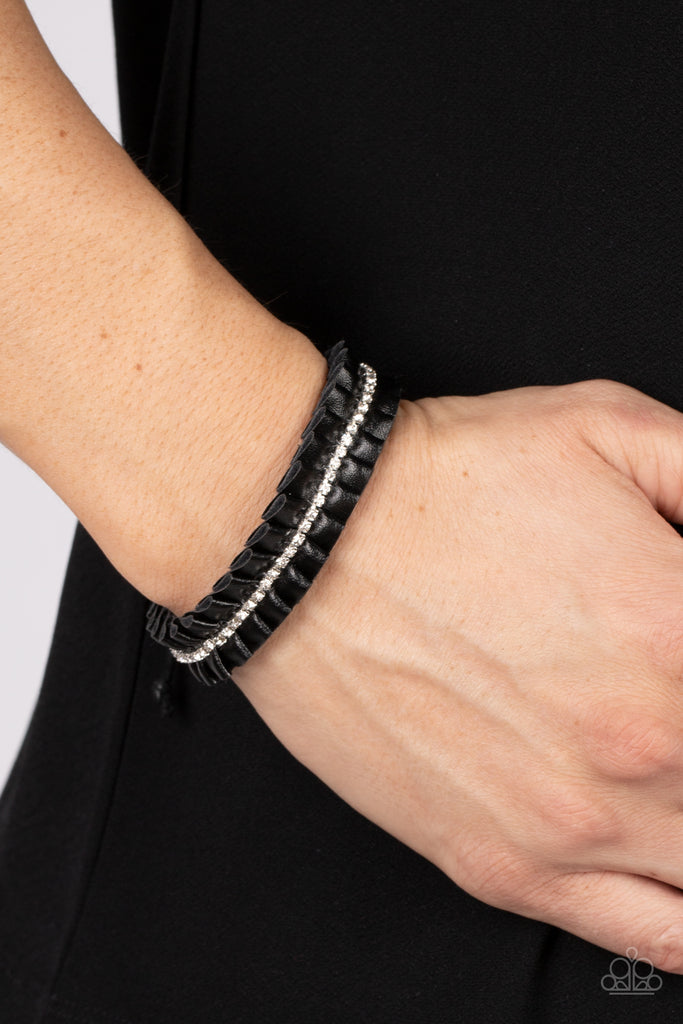 Pretty, Pretty PLEATS - Black Paparazzi Urban Bracelet - The Sassy Sparkle