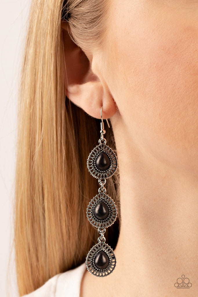 Desertscape Dweller - Black Paparazzi Earring - The Sassy Sparkle