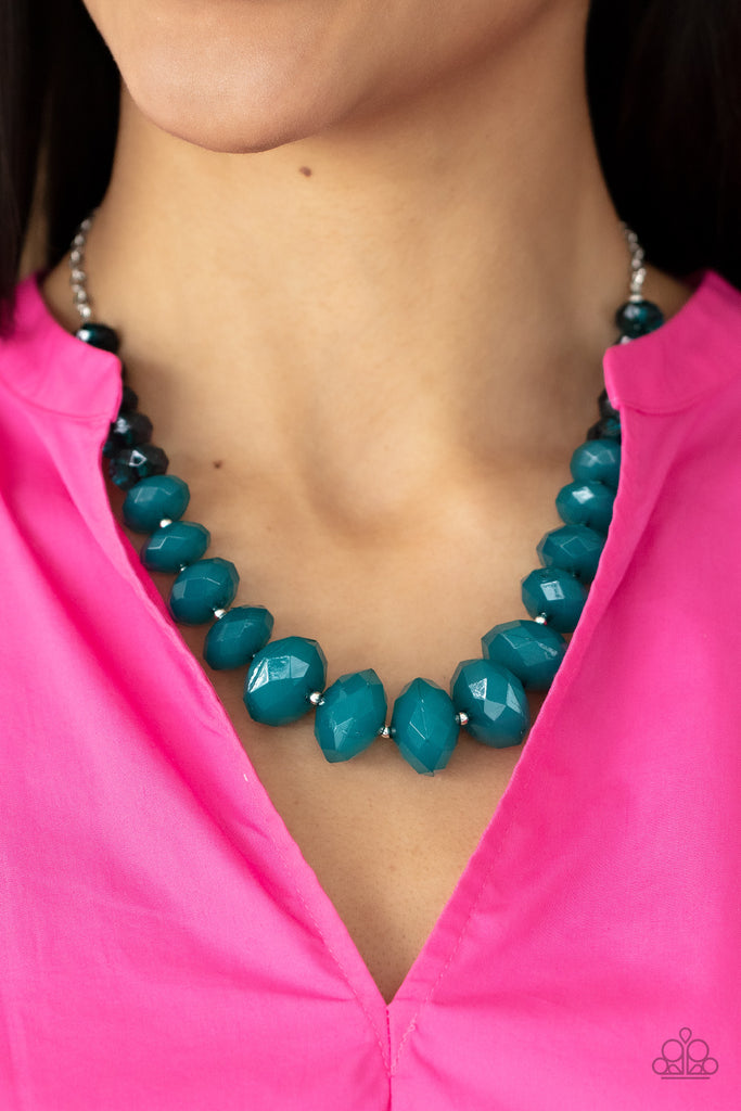 Happy-GLOW-Lucky - Blue Necklace-Paparazzi