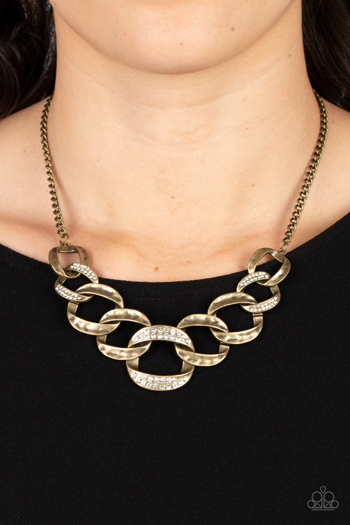 Bombshell Bling - Brass Necklace-Paparazzi