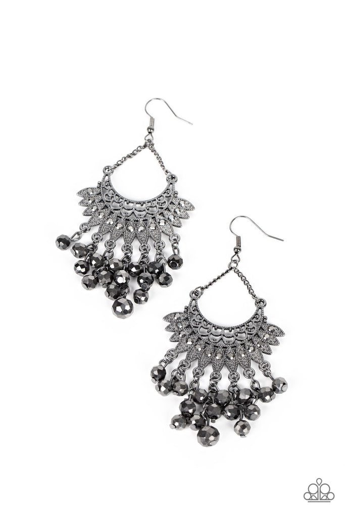 Chromatic Cascade - Black Gunmetal Earring-Paparazzi