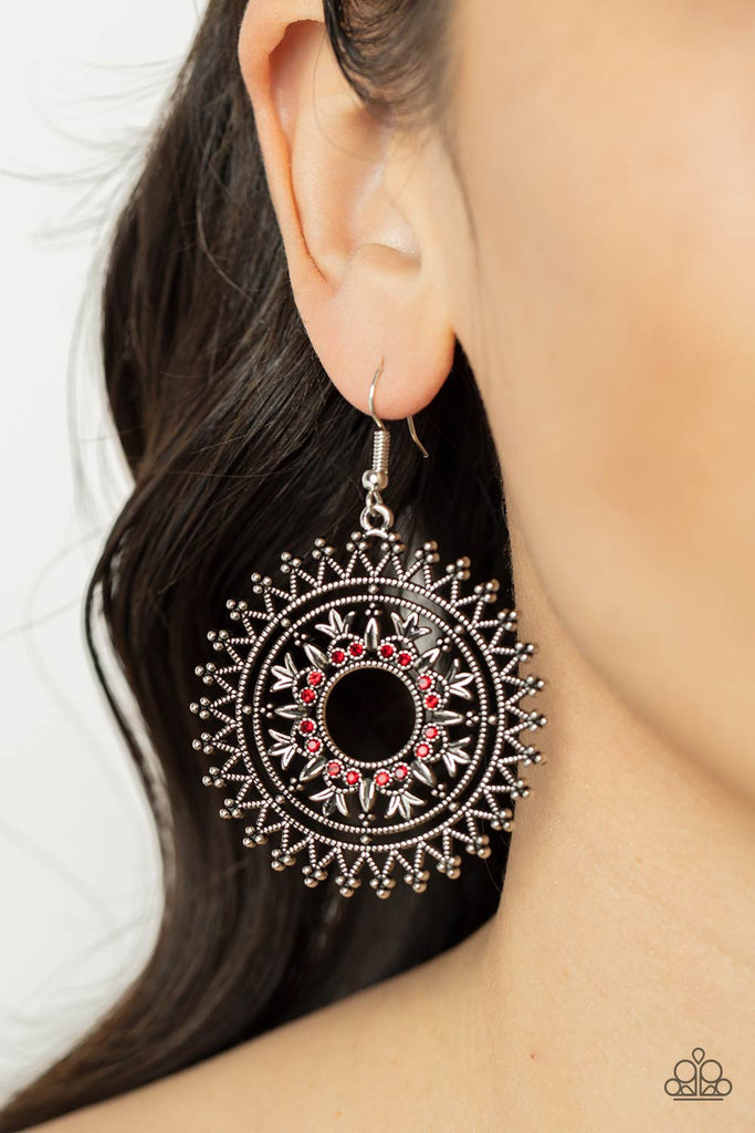 Revel in Radiance - Red Earring-Paparazzi