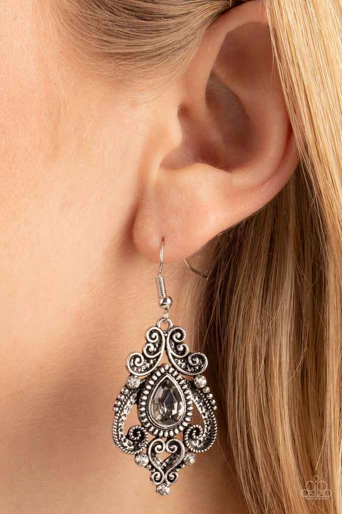 Palace Perfection - Silver Earring-Paparazzi - The Sassy Sparkle
