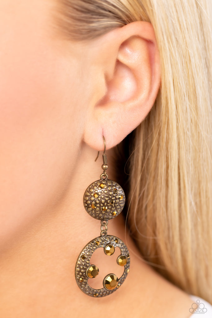 Eastern Entrada - Brass Earring-Paparazzi