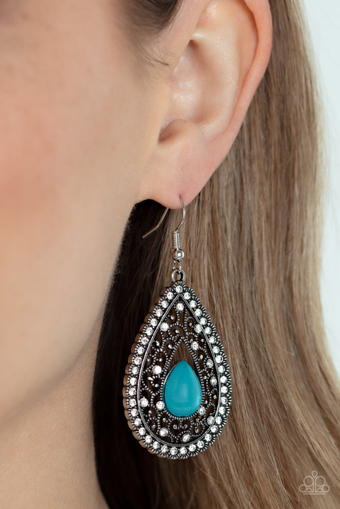 Cloud Nine Couture - Blue Earring-Paparazzi