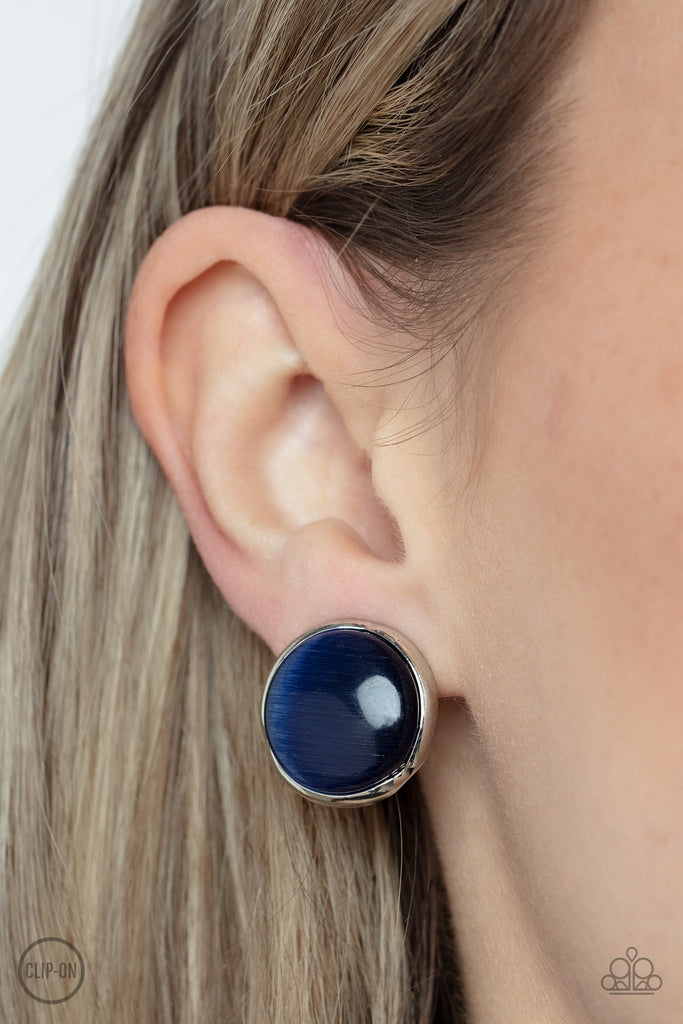 Cool Pools - Blue Clip-On Earring-Paparazzi