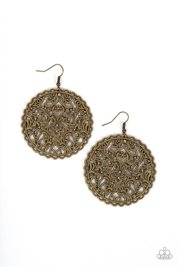 PRE ORDER The Whole Nine VINEYARDS - Brass Paparazzi Earring - The Sassy Sparkle