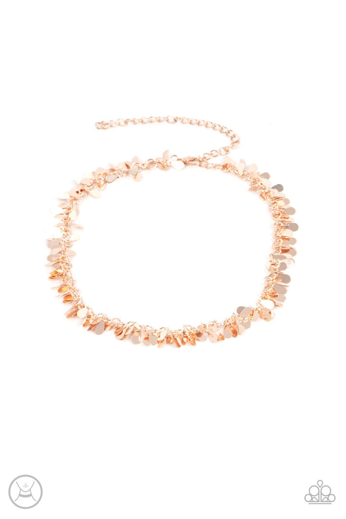 Surreal Shimmer - Rose Gold Choker Necklace-Paparazzi - The Sassy Sparkle