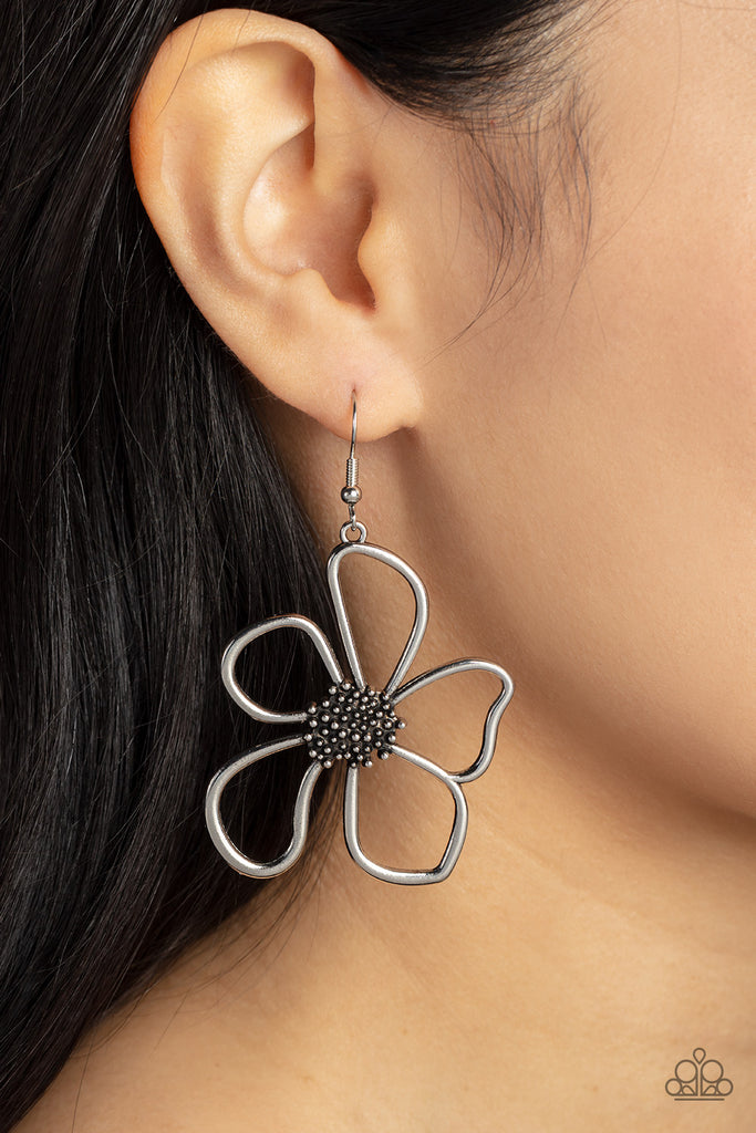 Wildflower Walkway - Silver Earring-Paparazzi