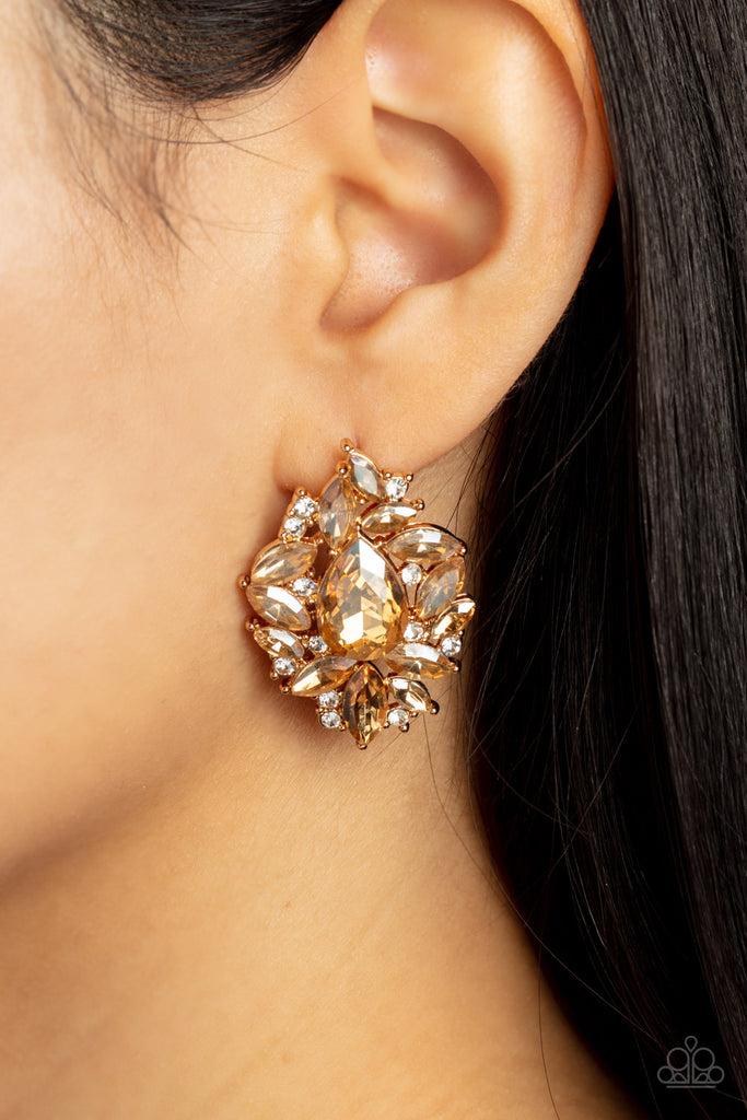 We All Scream for Ice QUEEN - Gold Post Earring-Paparazzi