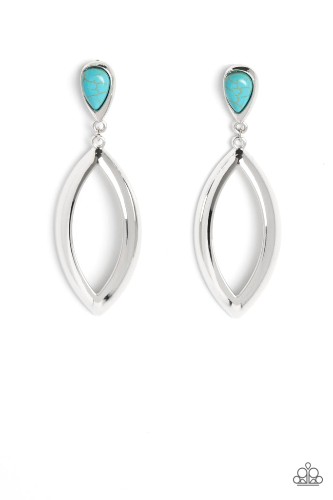 Artisan Anthem - Blue Stone Post Earring-Paparazzi