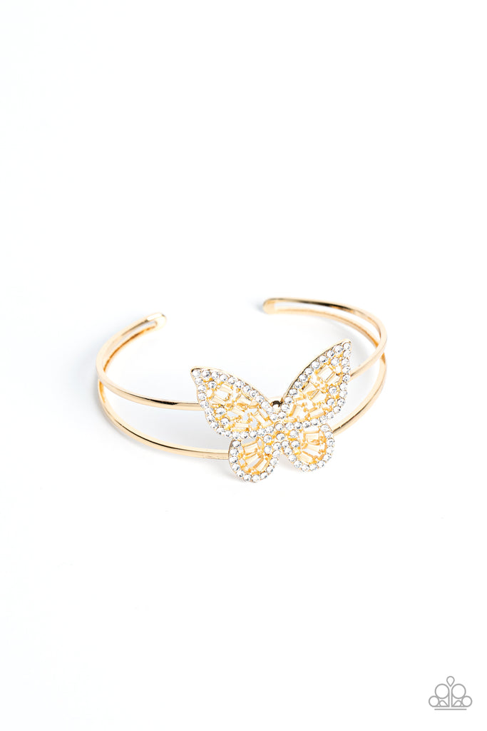 Butterfly Bella - Gold Paparazzi Bracelet - The Sassy Sparkle