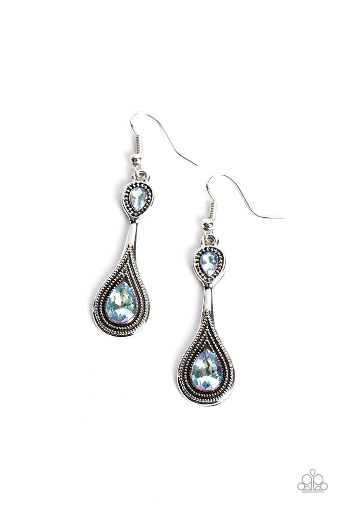 Dazzling Droplets - Blue Paparazzi Earring - The Sassy Sparkle