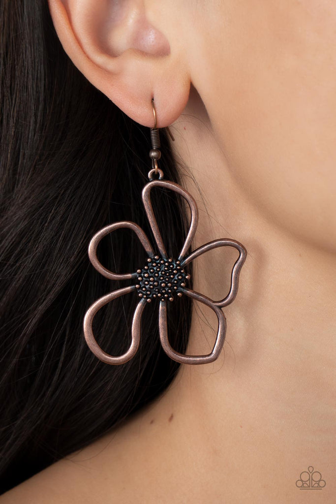 Wildflower Walkway - Copper Paparazzi Earring - The Sassy Sparkle