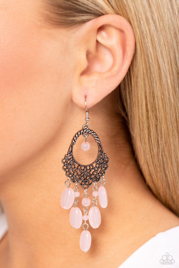 Botanical Escape - Pink Earring-Paparazzi