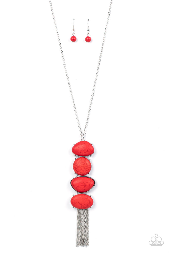 Hidden Lagoon - Red Paparazzi Necklace - The Sassy Sparkle