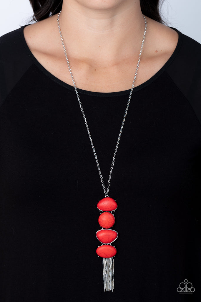 Hidden Lagoon - Red Paparazzi Necklace - The Sassy Sparkle