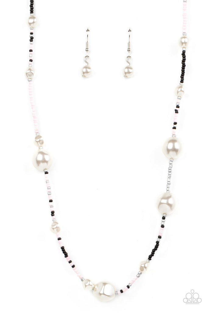 Modern Marina - Pink Pearl Seed Bead Necklace-Paparazzi