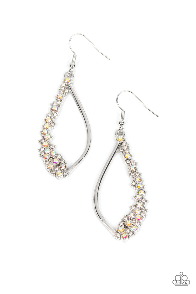 Sparkly Side Effects - Multi Iridescent Earring-Paparazzi - The Sassy Sparkle